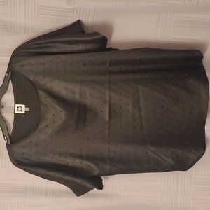 Black Bejeweled Short Sleeve Top